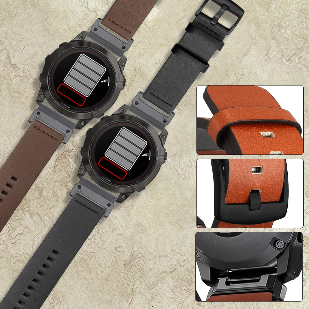 26 22mm Leather Watch Band For Garmin Fenix 7 6 6x Pro 5 5x Plus Strap Quick Easyfit Wristband Forerunner935 smartwatch Bracelet