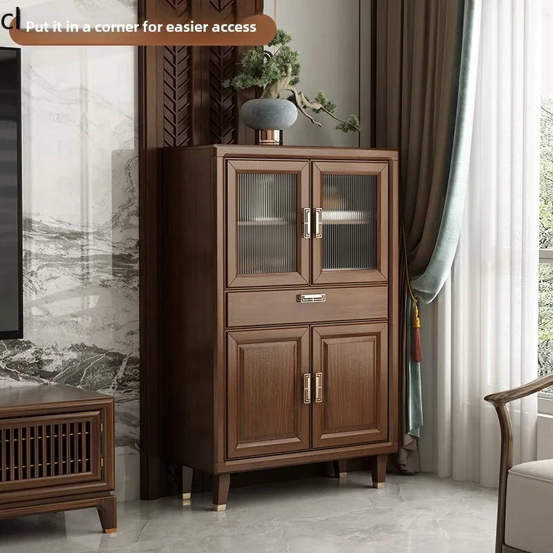 

PYH solid wood chest full solid wood bedroom drawer storage living room locker bedside cabinet