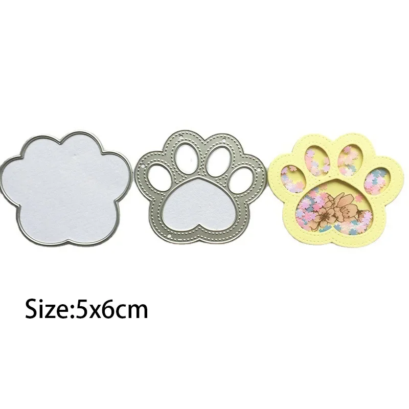 Dog Cat Footprint Metal Cutting Dies Stencil DIY Scrapbooking Photo Album Stamps Cards Decoration Embossing Craft Knife Mould