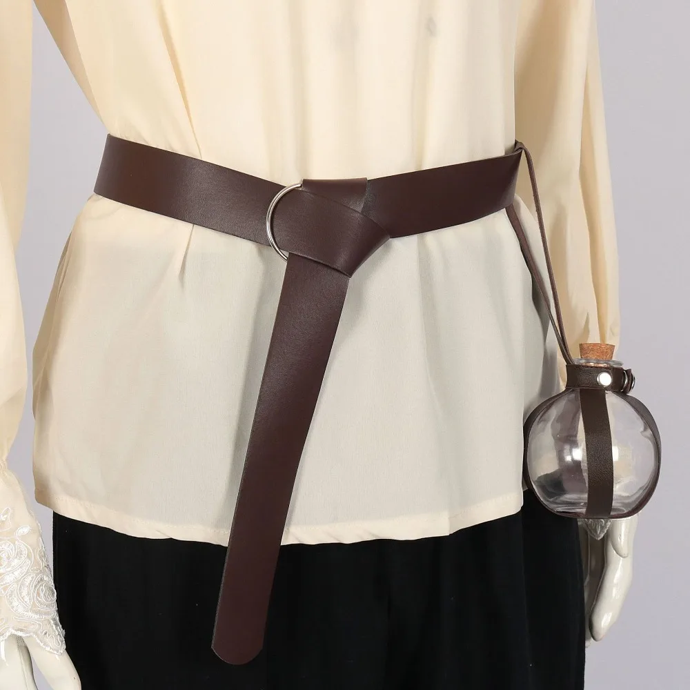 زي القراصنة الأوروبي العتيق - مجموعة قميص ومؤخرات من الكتان المتعثر لعروض المسرح