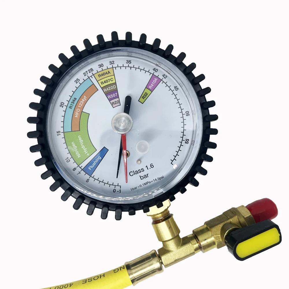 Nitrogen Pressure Tester Refrigerant Pressure Gauges for R134a R22 R407C R410A Automotive Air Conditioner HVAC System