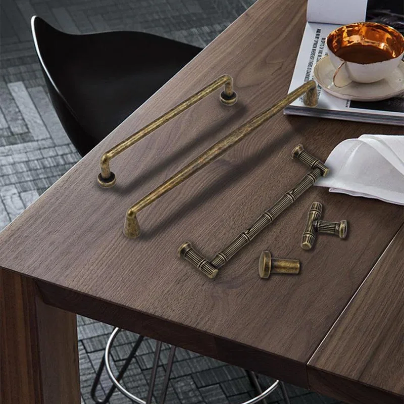 American Retro Vintage Vintage Pull Wardrobe Drawer Antique Copper Wardrobe Handle European Cabinet Door Cabinet Handle