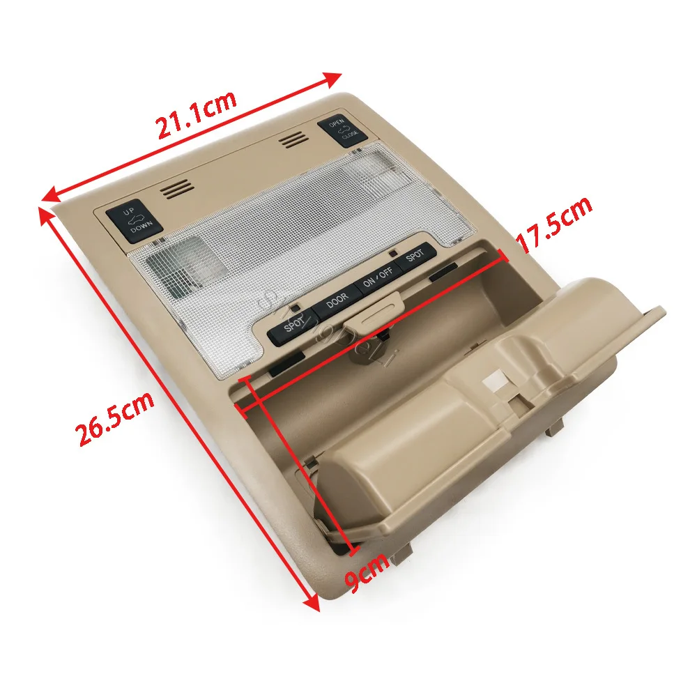 Front Interior Roof Ceiling Reading Light For Toyota Land Cruiser LC200 2008 -2015 With Sunroof Control Switch view 2
