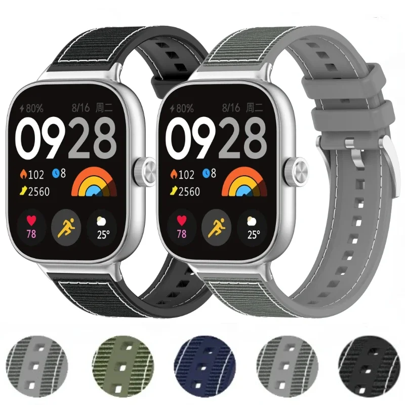 Soft Silicone Braided Nylon Strap for Redmi Watch 5/4 Sport Replacement Bracelet band for Xiaomi Mi Band 8/9Pro belt Accessories