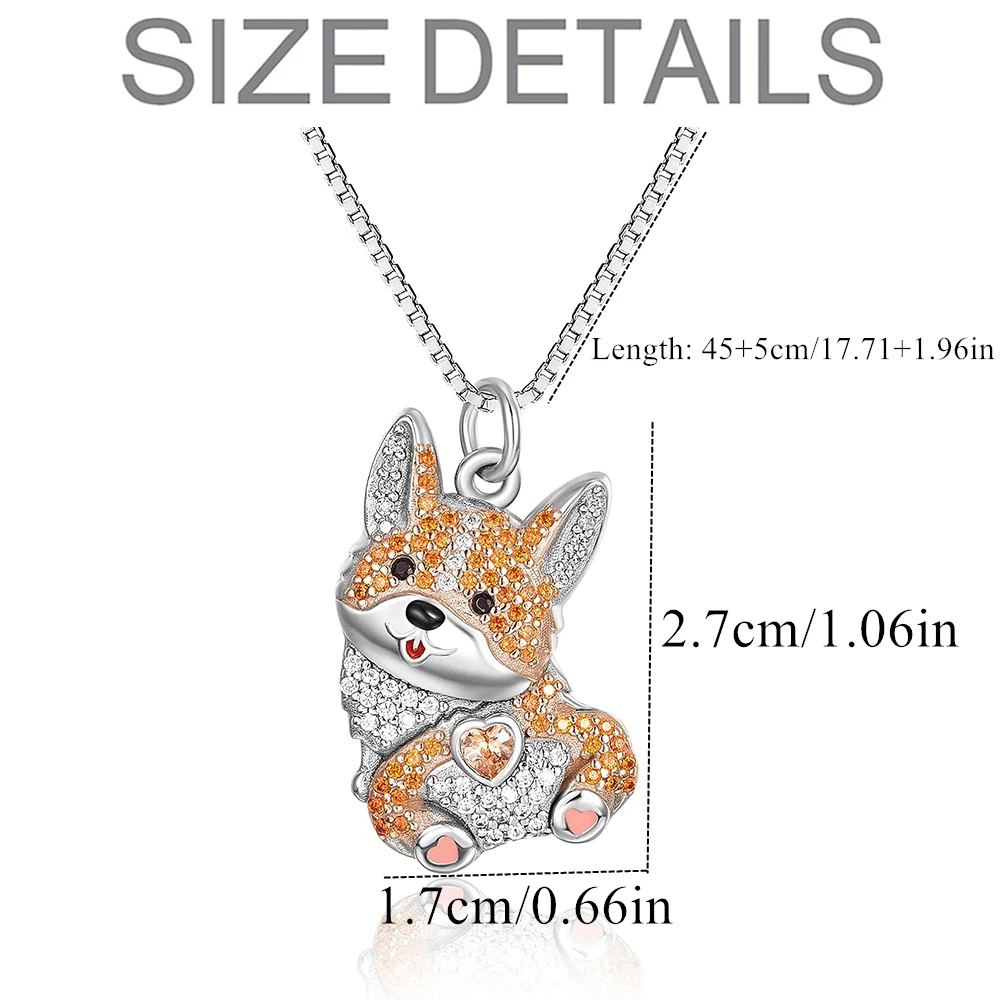 Exquisite Cute Corgi Butt Pendant Necklace for Women Elegant Pet Puppy Jewelry Animal Accessories Birthday Gift for Dog Lovers