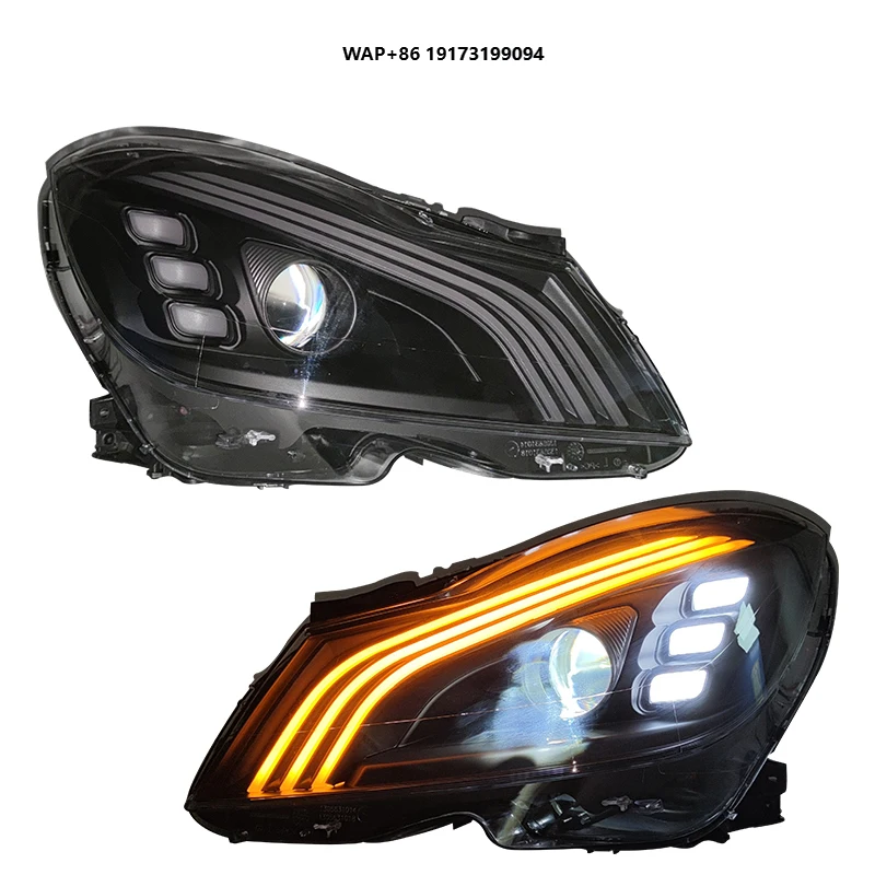 

for-Mercedes Benz W204 Headlight Front Lens Lights 2011 2014 C180 C200 C250 Head Lamp Upgrade Maybach-LED Headlights