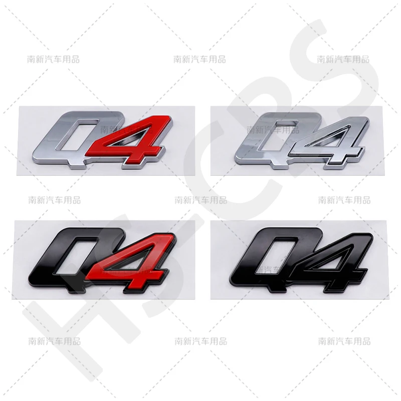 3D ABS Q4 Letter Emblem Logo Rear Trunk Badge Car Styling Sticker For Maserati Levante Ghibli Grecale Quattroporte GranCabrio