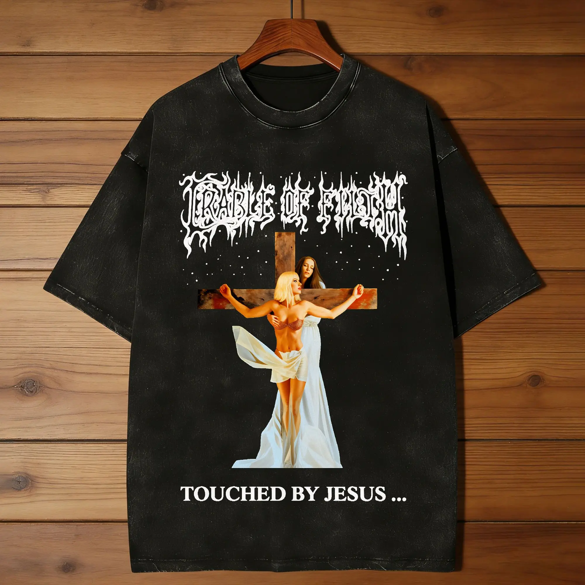 Streetwear Washed T Shirt Cradle of Filth Cotton T-Shirts  Hipster Tshirt for Men Summer Y2K Retro Casual Tees