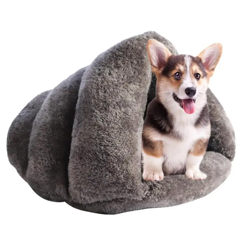 Pet Cave Bed Warming Cat Beds Dog Sleeping House Triangle Semi-enclosed Warm Cat Nest Pet Tent Cave Bed For Small Medium Puppies