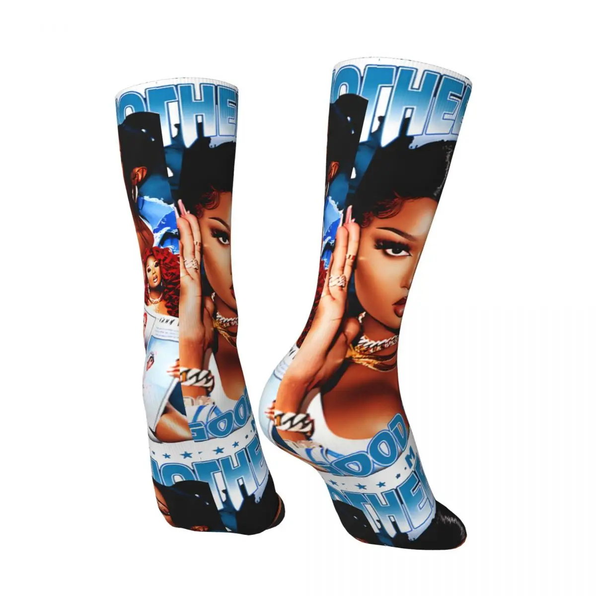 Crazy compression Megan Thee Rapper Megan Thee Music Sock for Men Harajuku Megan Thee Stallion Seamless Pattern Crew Sock