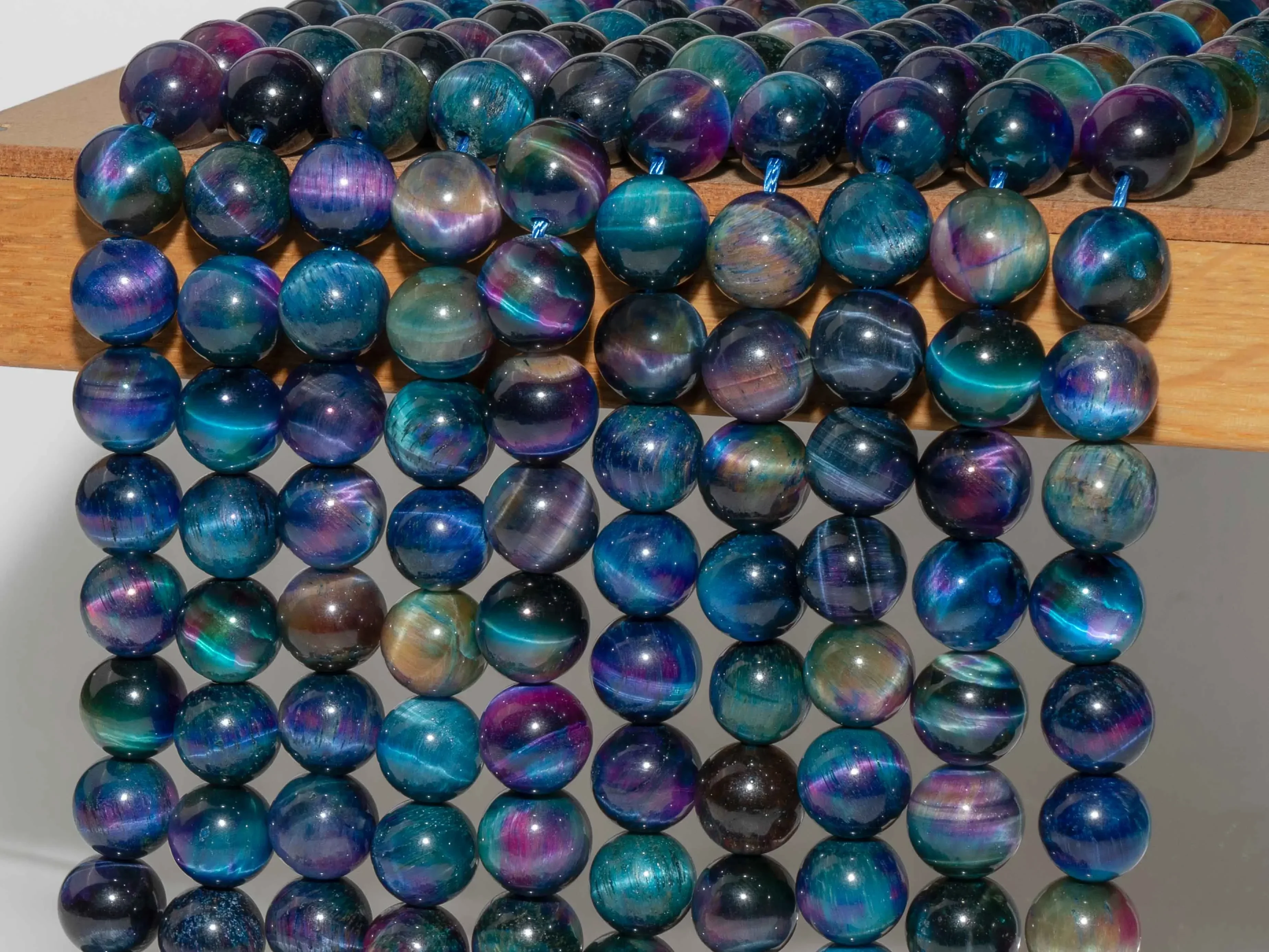 Natural Stone Cat Eye Aurora Tiger Eye Beads Gemstone Loose Beads Round Shape Size Options 6/8/10/12mm for Jewelry Making