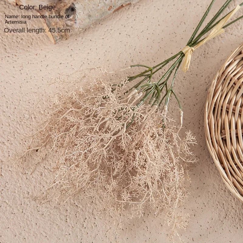 6pcs/set Artificial Wormwood Mist Accessories INS Style Artificial Flowers Home Decoration Wedding Fake Flowers