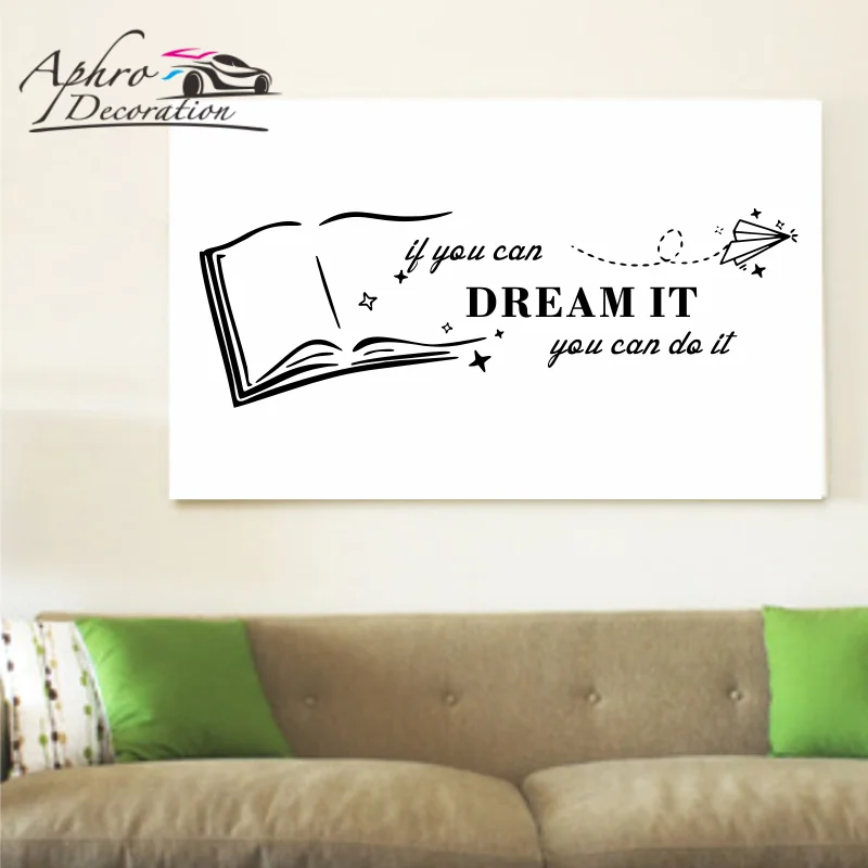 

Creative Books Open English Proverbs Wall Sticker Living Room Study Bedroom Decor Decals Home Decoration Self-adhesive Wallpaper