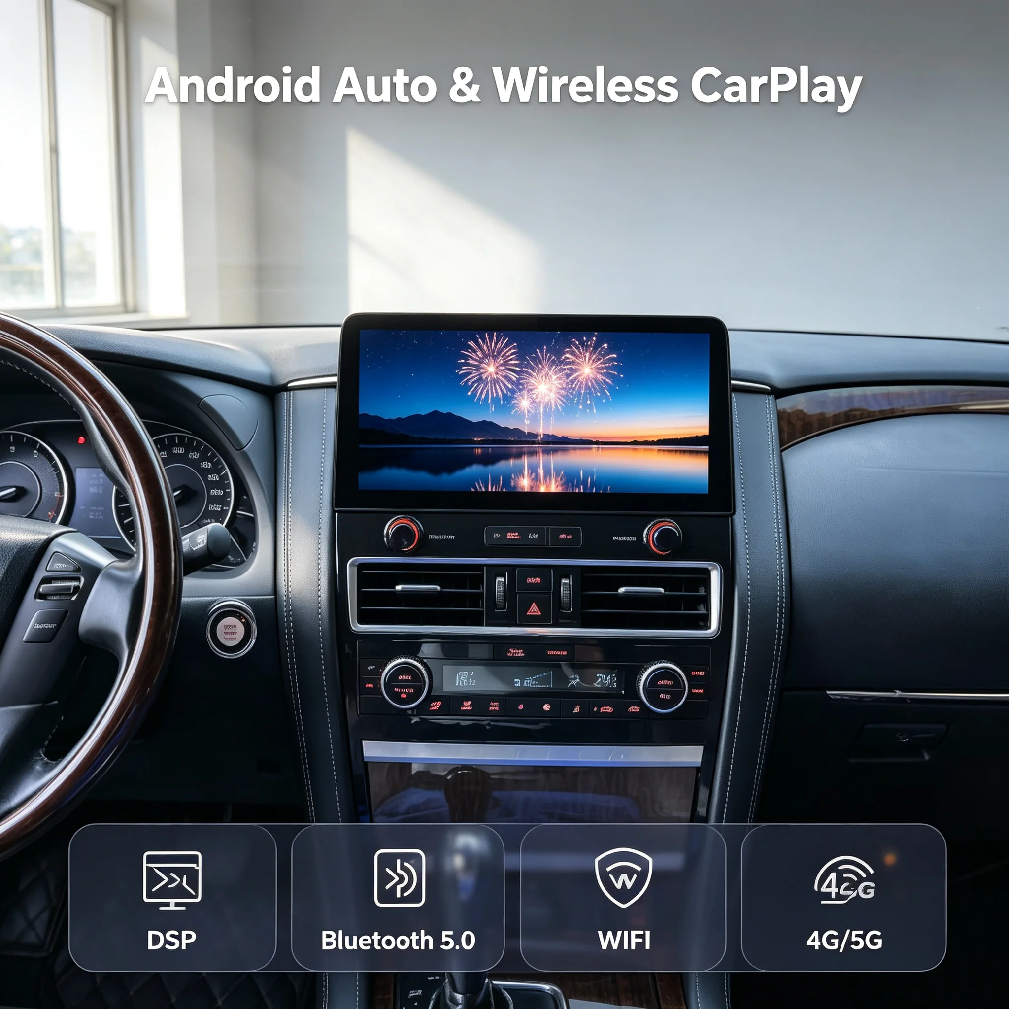CarPlay Android 14 Car Radio For Nissan Armada Patrol Royale SL Y62 QX80 QX56 2010-2023 GPS Navigation BT 5.0 Multimedia Player