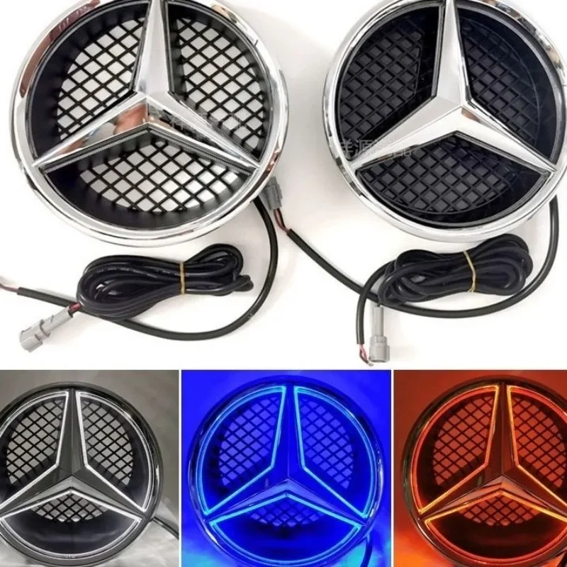 Car Front Grilled Star Emblem LED Illuminated Logo White Blue Red Light for Mercedes Benz W166 X205 GLS350 400 500 550 AMG/GLS63