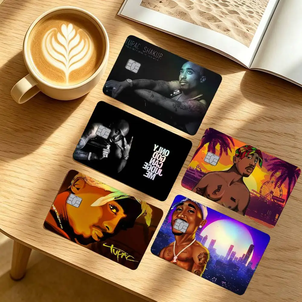 Tupac Shakur 2Pac 4Pcs/Set Holographic Laser Credit Card Stickers Iridescent Waterproo Fits All Standard Bank Cards