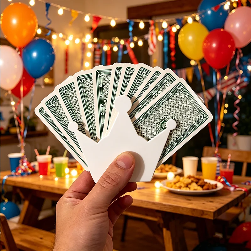 Crown Card Holder - 2.4 Yuan 3D Printed Crown Card Holder, Party Board Game Card Storage Stand, Party Poker Handheld Fixed Base