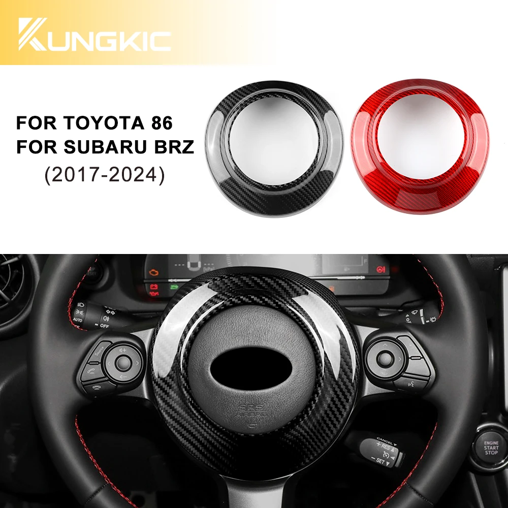 

for Subaru BRZ Toyota 86 2017 2018 2019 2020 2021 2022 2023 2024 Car Center Steering Wheel Sticker Real Hard Carbon Fiber Cover