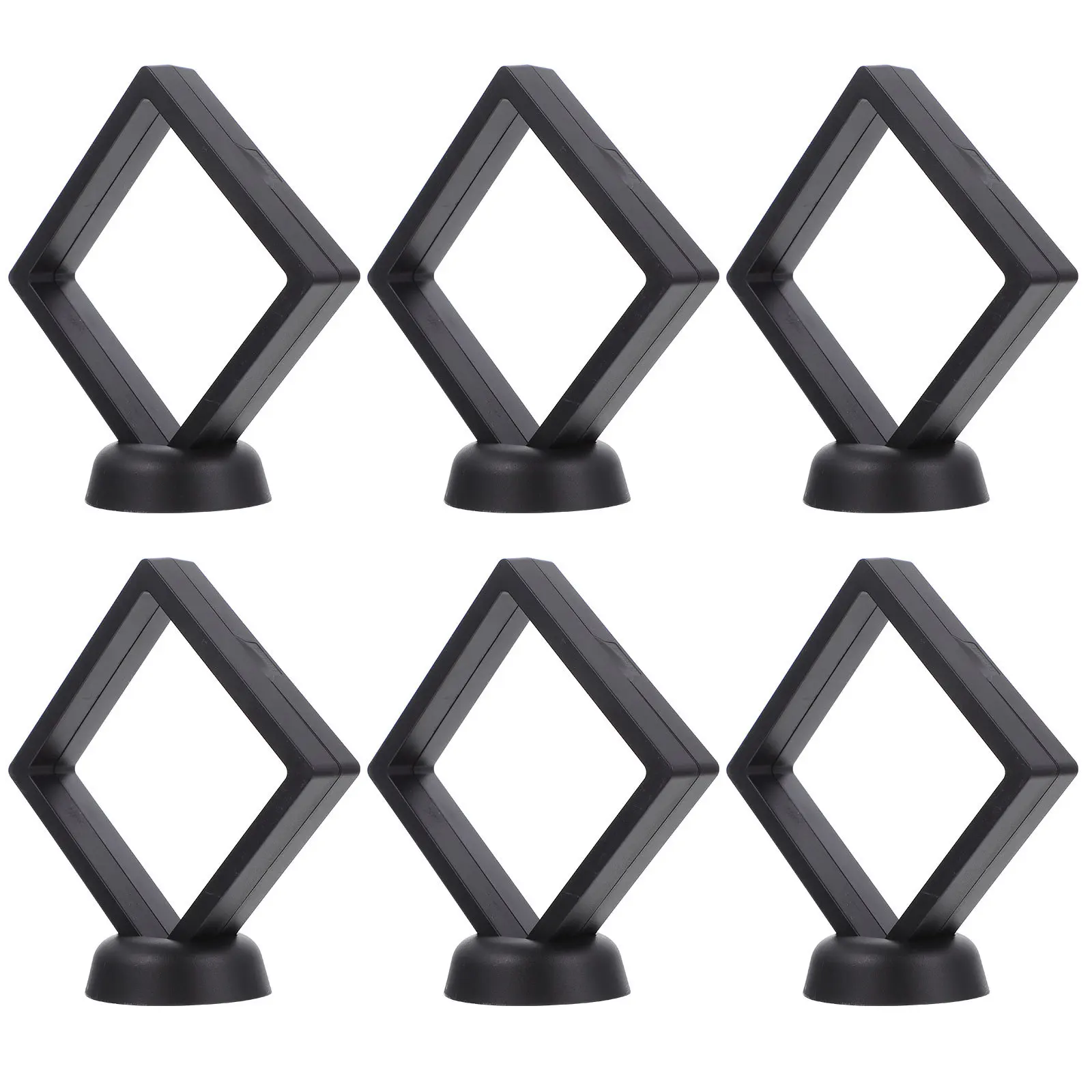 6 مجموعات من حامل عرض المجوهرات العائمة عالية الجودة ABS مادة البولي ايثيلين رفوف تخزين شفافة مقاومة للأكسدة للخواتم #2