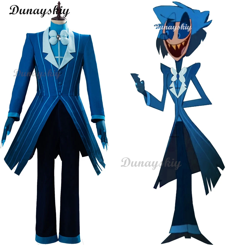 

Hazbin Cosplay ALASTOR Hotel Costume Blue Jacket Uniform Suit Full Set of Halloween Carnival Birthday Party Dress