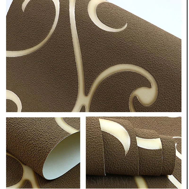 Papel tapiz de pared de fondo de TV con patrón grande de vid negra, decoración del hogar, pegatinas de pared de gamuza gruesa en relieve 3D no autoadhesivas