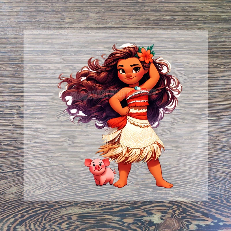 Creative Design Iron Patch Sticker Movie Moana Princess Stickers DIY Clothes Canvas Bags etc Homemade Waterproof Adhesive Paper