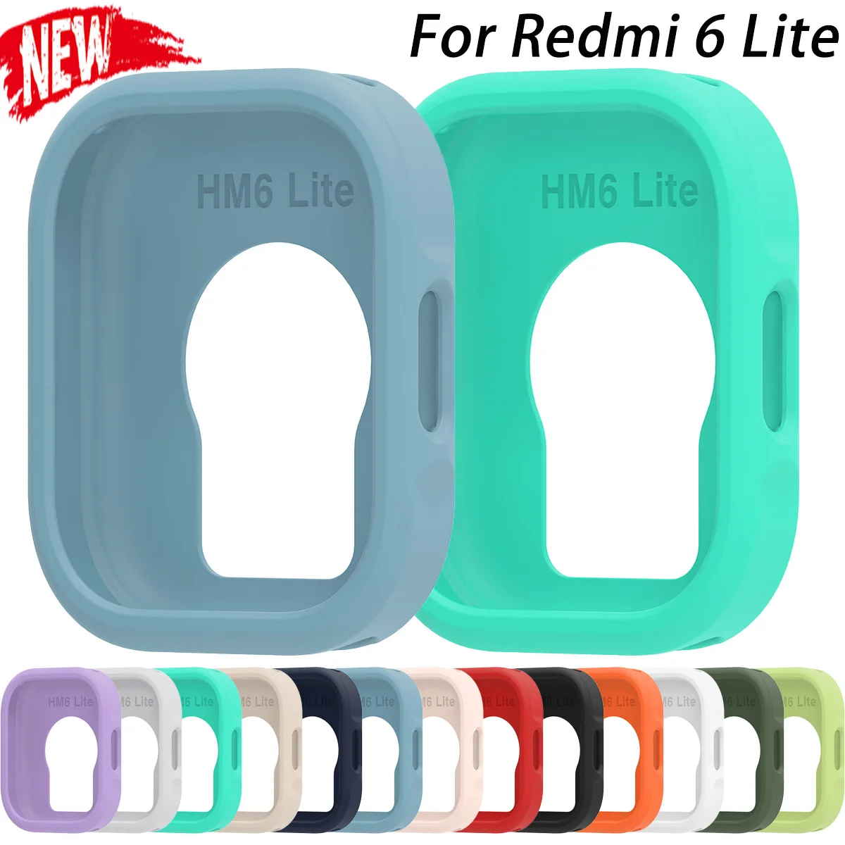 Soft Protective Case for Redmi Watch 6 Lite Silicone Anti-drop Cover Easy Fit Shell Bumper for 6 Lite Simple Protector