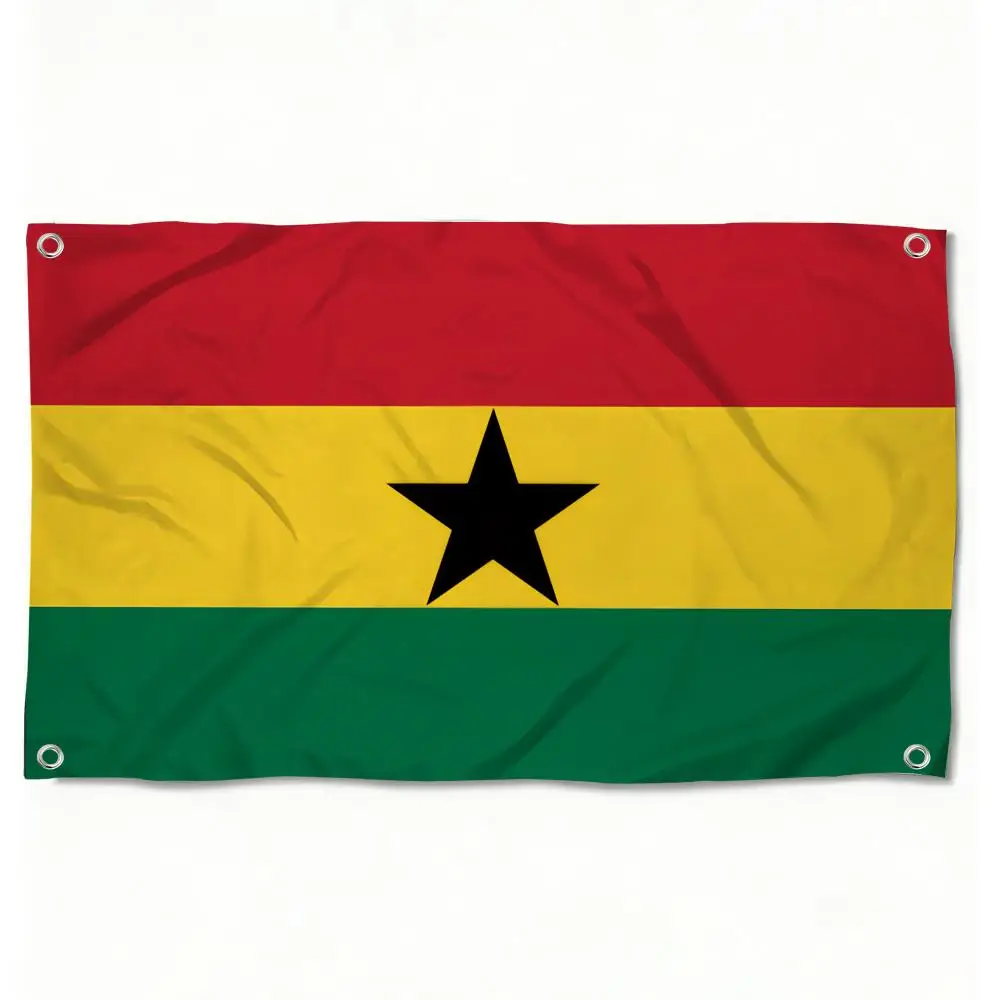 Ghana Nationalflaggen, individuelles Wandbehang-Kunstbanner für Schlafzimmer, Zuhause, Wohnzimmer, Außendekoration