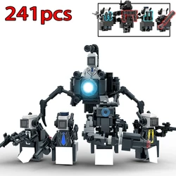 MOC Skibidi Toaleta Klocki konstrukcyjne Titan Monitorman Spider VS TV Człowiek Figurki Zabawki konstrukcyjne DIY Model dla dzieci Boże Narodzenie