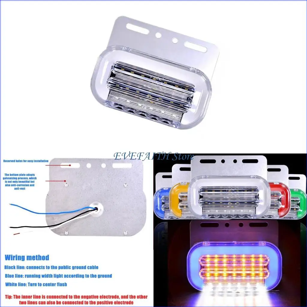 

124B 24V LED Truck Side Marker Lights, Blue Flowing Brightness Visibility Lamps for Heavy Vehicles Enhanced Visibility