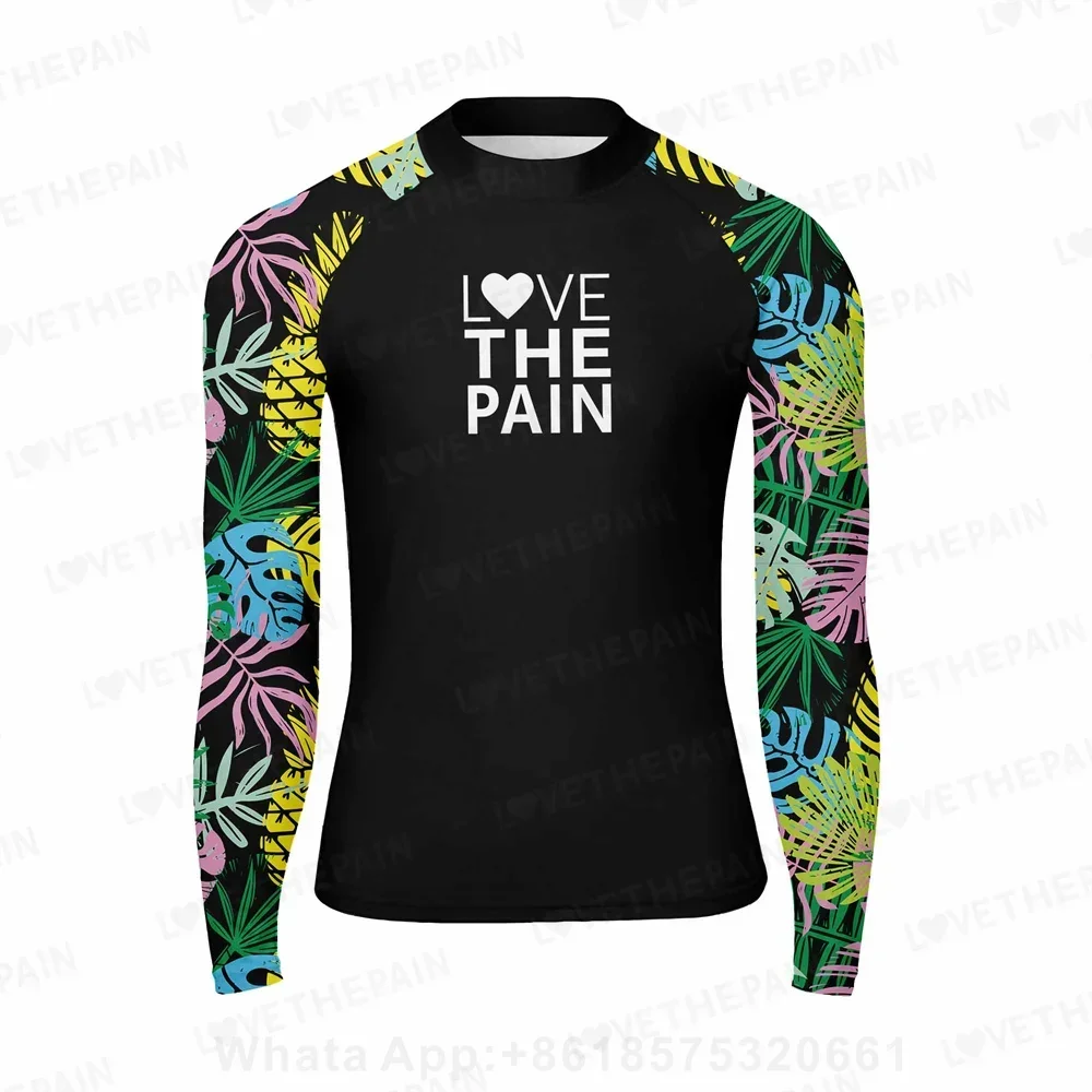 Summer Men's Swimwear Long Sleeve Rash Guards Swim T-Shirts Uv Sun Protetion Swimsuit Beach Skin Suit Water Surf Deck Suit