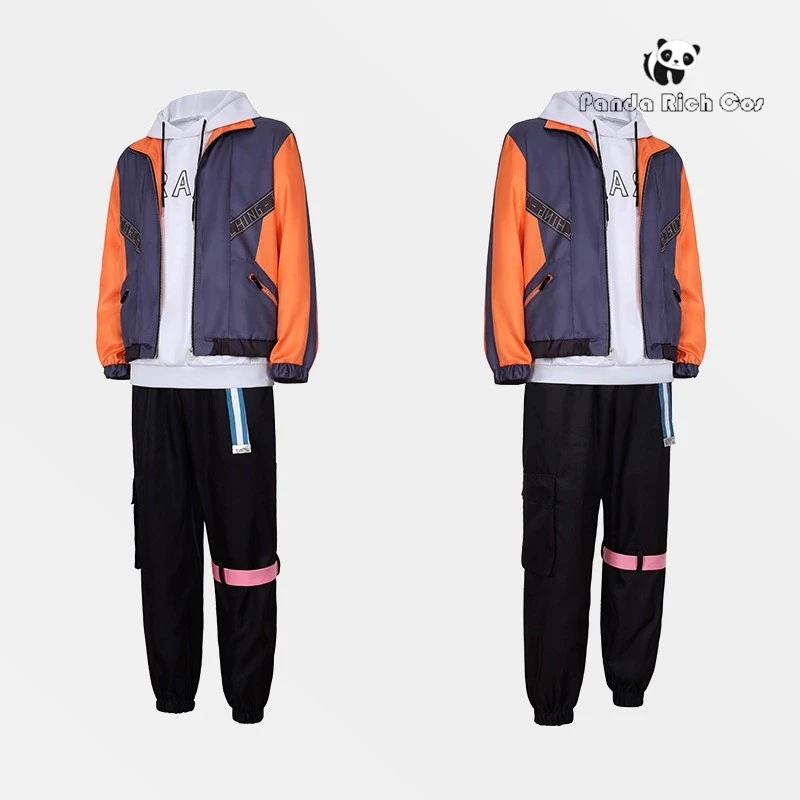 Shinonome Akito disfraz de Cosplay, proyecto de peluca, Sekai, colorido escenario, uniforme Pjsk VBS, fiesta de Halloween, traje de nuevo estilo para hombre