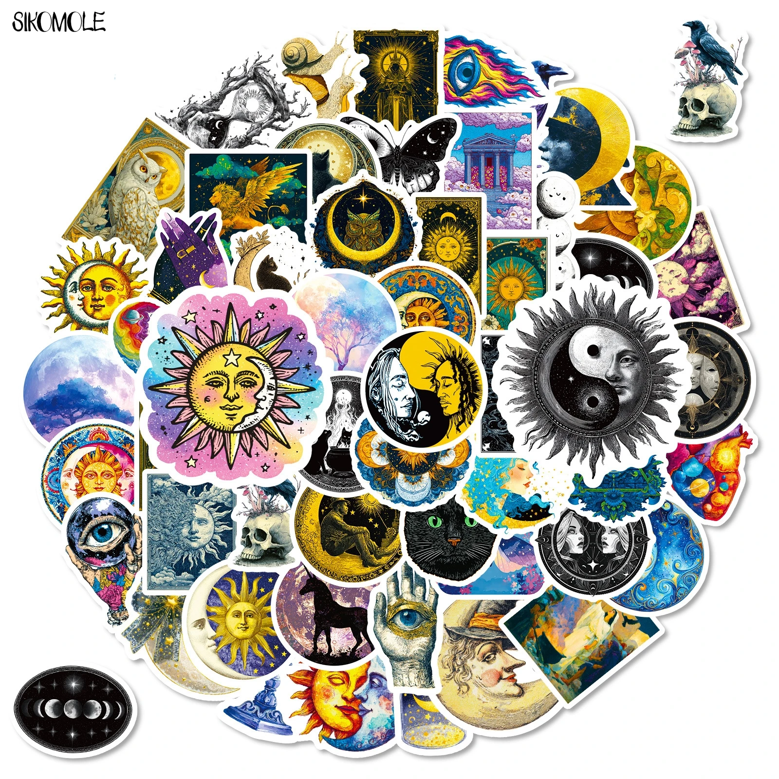 10/30/56 個神秘的な漫画ムーンステッカー美的パンクスタイルデカール DIY 装飾ラップトップギタースケートボード落書きステッカー