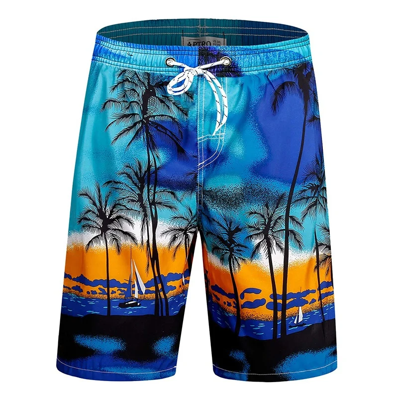 

Flower Leaf Graphic Swim Trunks For Men Colorful Striped Plants 3D Printed Short Pants Summer Loose Sport Street Board Shorts