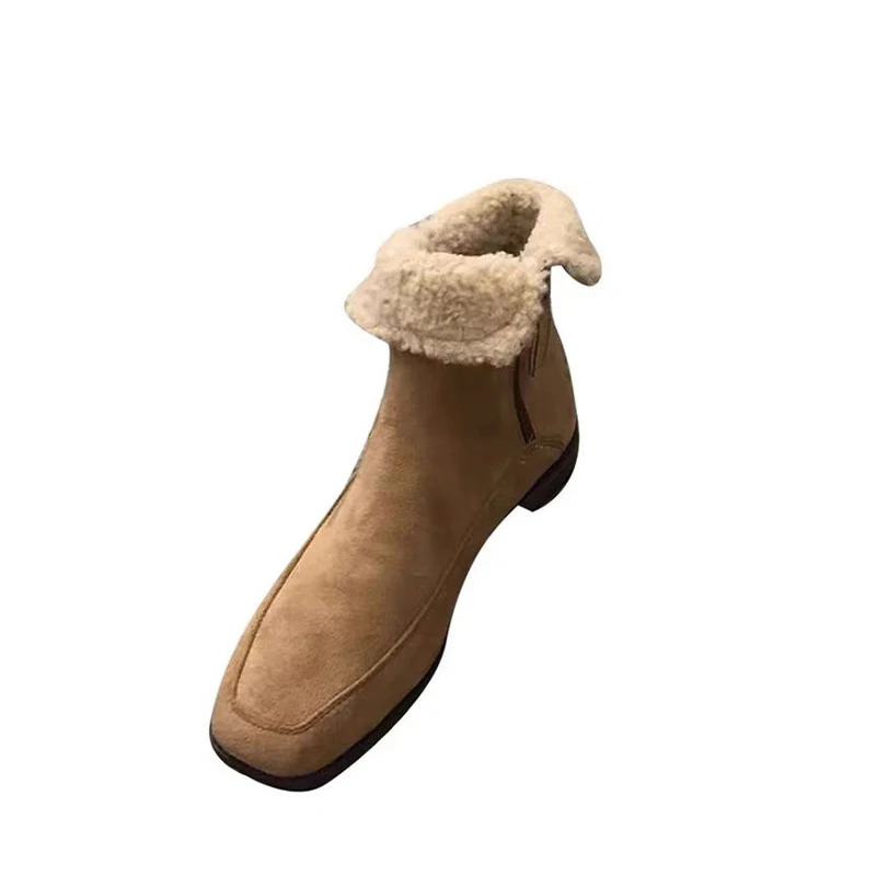 النساء الفراء الثلوج الأحذية الشقق أحذية رياضية دافئة أفخم حذاء من الجلد 2025 الشتاء الاتجاه حذاء رياضة البريدي تشيلسي الأحذية المشي Mujer Zapatos