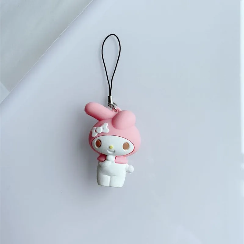 Creative new kawaii Cinnamoroll Hello Kitty My melody BadBadtz-maru Keroppi mobile phone pendant girl heart Sanrio cute lanyard