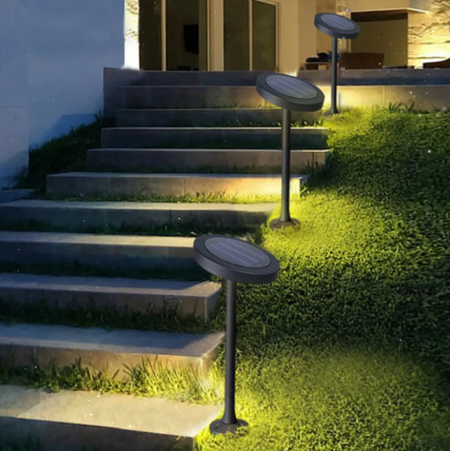 The most sold outdoor IP65 led round aluminum park garden lawn solar garden lamp