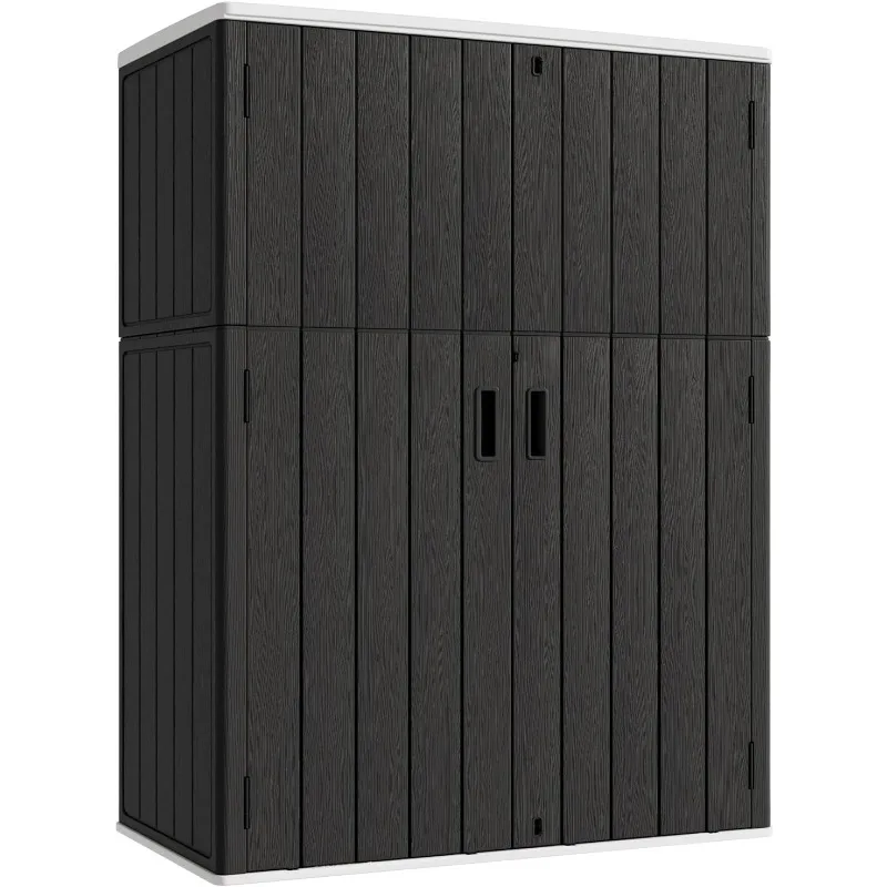 

KINYING Outdoor Vertical Storage Shed,57 Cu.ft Outdoor Storage Cabinet Waterproof,Resin Sheds & Outdoor Storage Clearance