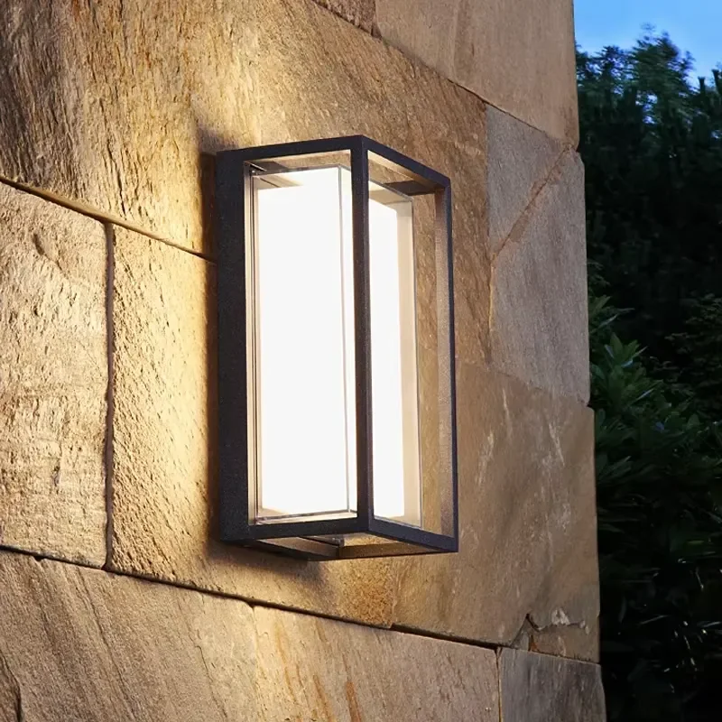 Modern LED Solar Wall Lamp Waterproof Outdoor Lighting for Garden Gate Villa Balcony Simple Creative Design Exterior House