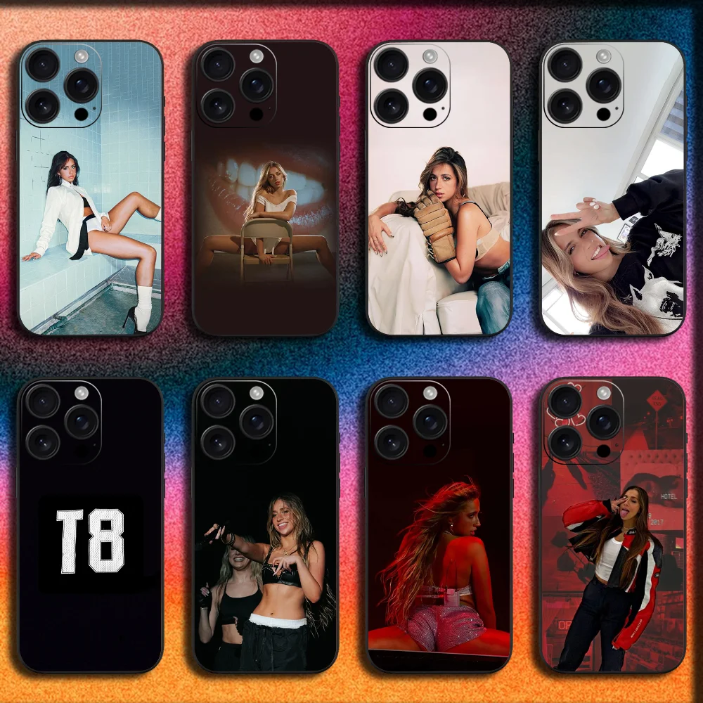 

Singer T-Tate Mcrae Phone Case For iPhone 16,15,14,13,12,11,Pro,XS,Max,XR,Plus,SE,Mini Soft Black Cover