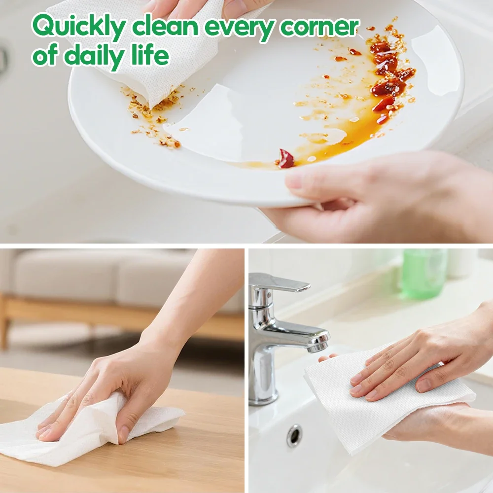 RoyoPanda 400pcs/pack Oil Removal Tissue Portable  Wet and Dry Hand Towel Eco-friendly Hanging Paper for Kitchen 23*20 Oversize