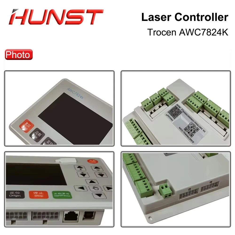 Hunst AWC708C Lite DSP CO2 Laser Control Display Panel Upgrade to Trocen AWC7824K For CNC System Laser Cutting Control Panel