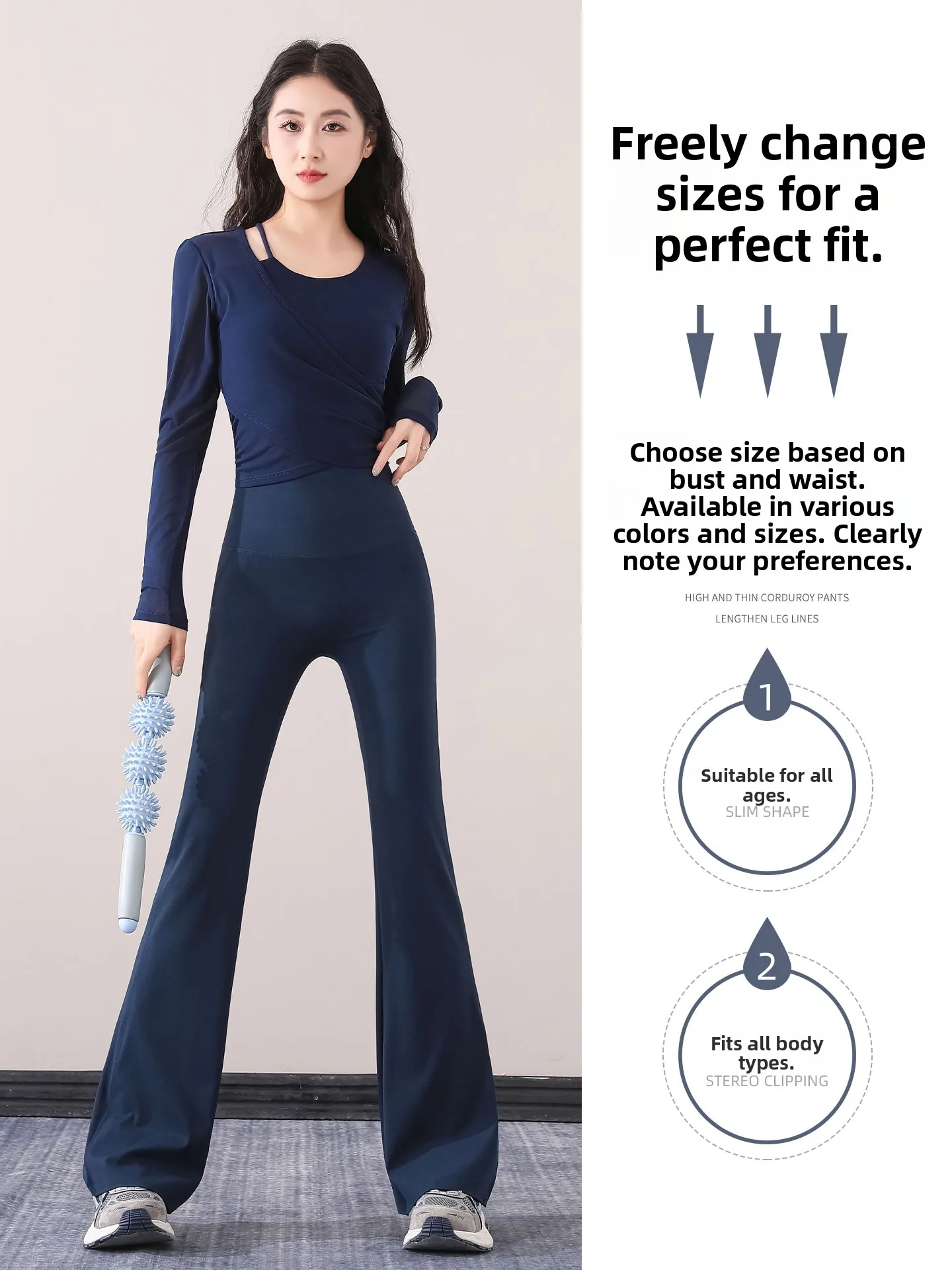 Women's Yoga Fitn Sport Dance Set High Waist Trousers Pilates Training Clothes Long Sve High Elastici Nylon Fabric