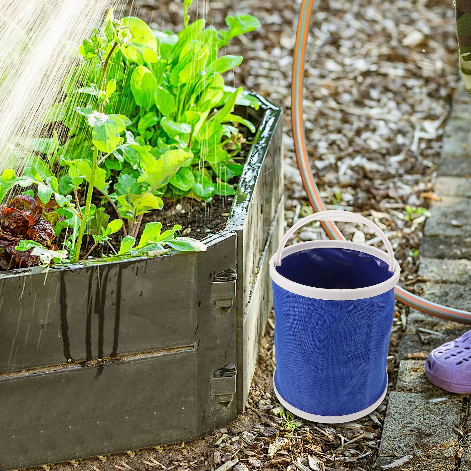 

Portable Water Bucket Folding Outdoor Camping Picnic Container Large Capacity Durable Canvas Material Multi Purpose