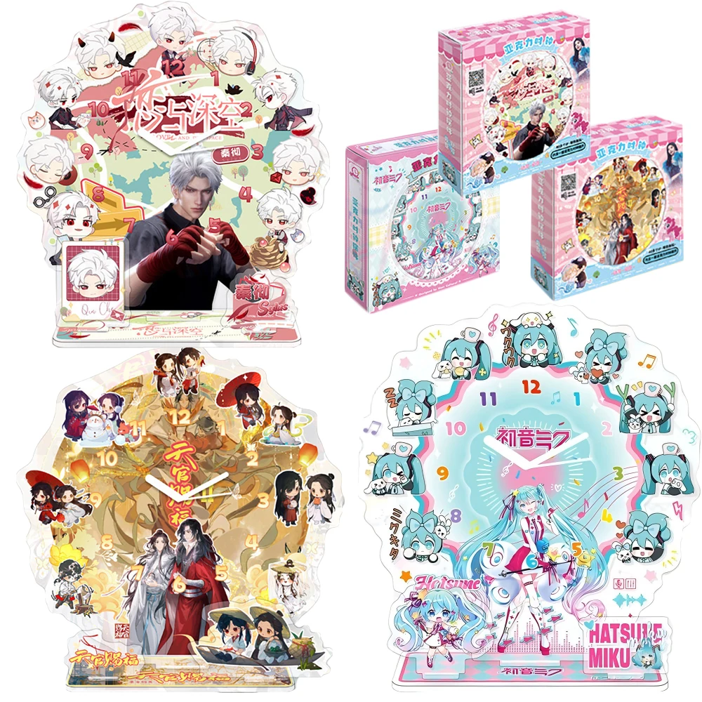

Anime Peripheral Chaeacters Clock Ornaments Figures Acrylic Stand Desk Decoration Novelty Toys Prefect Gifts for Comic Fans