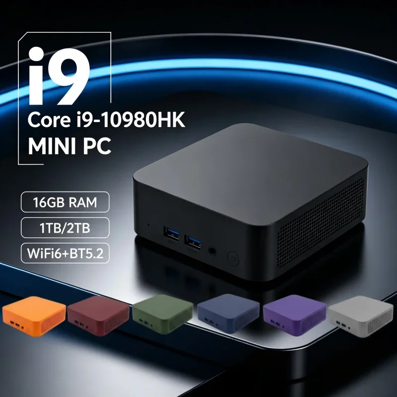 New Hot Intel I9-10980HK Mini Game PC 13 Colors 16GB RAM 1/2TB SSD WiFi6 BT5.2 Win11 4K Desktop Host