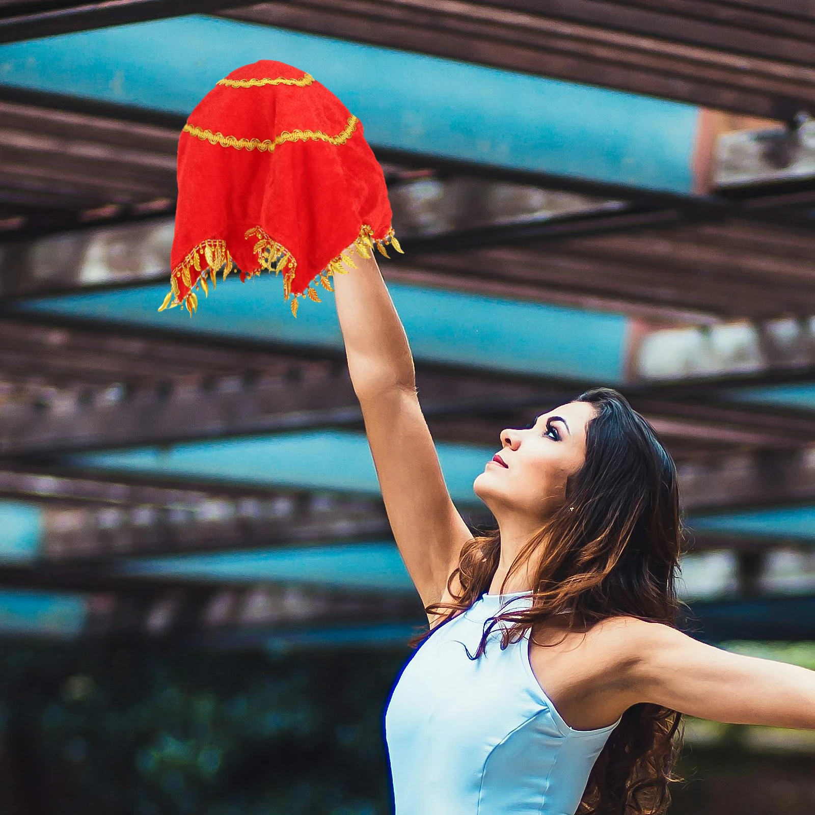 

Funny Prop Red Dance Handkerchief Lightweight Portable Rotate Easily Party Stage Performance Yangko Kids Adults Art Scarf