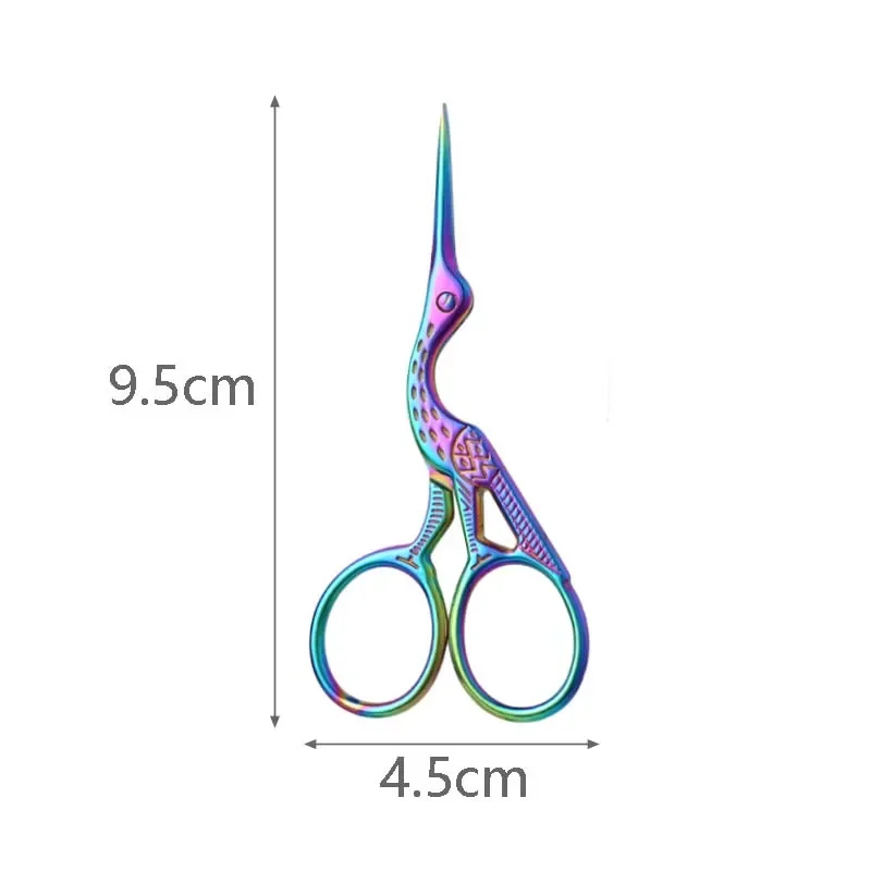 Embroidery Scissors Rainbow Stork Scissors Stainless Steel Small Craft Scissors Dressmaker Shears for Embroidery Sewing