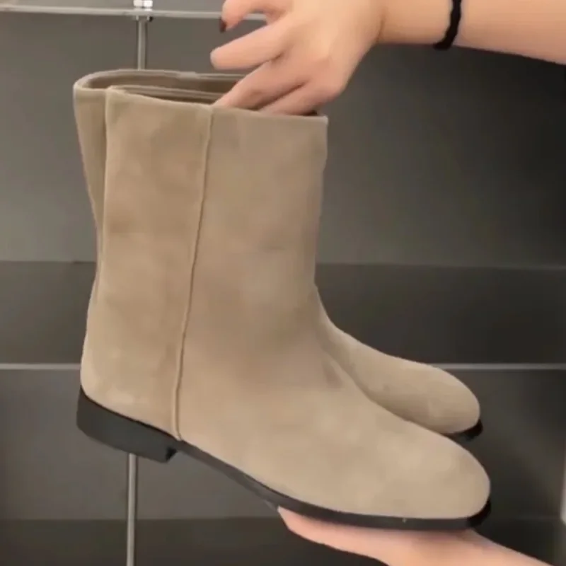 

New Winter Short Plush Women Ankle Boots Fashion Square Toe Short Booties Ladies Elegant Low Heels Largas Booties Plus Size 41