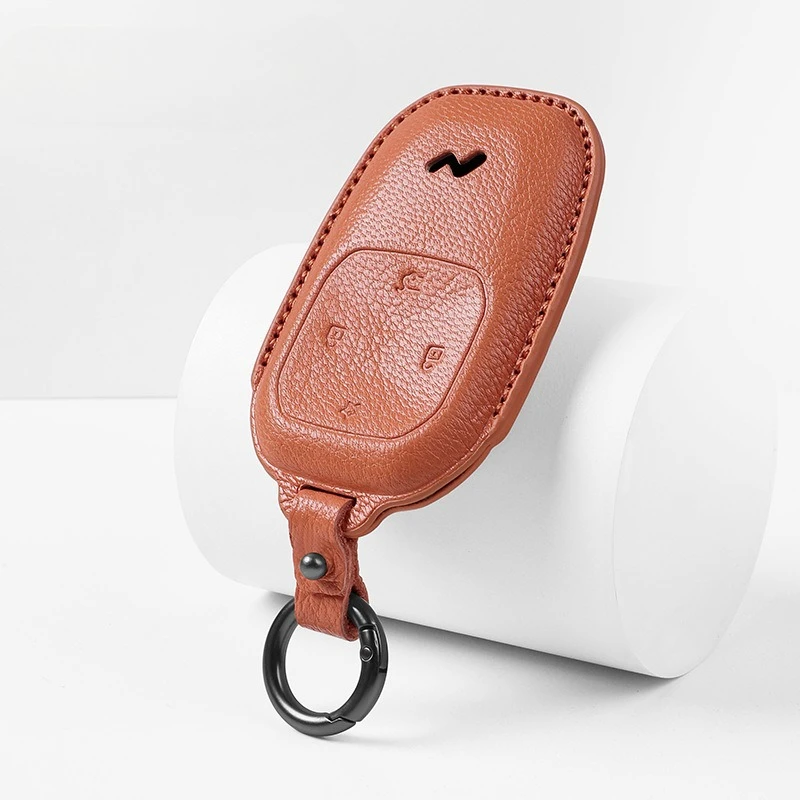 Premium Sheep Leather Key Cover Case for Ledao L90 / L60 (2024) - Protective Key Fob Shell Keybag Keychain